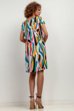 Tessita Patterned Viscose Knee-Length Day Dress