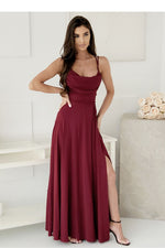 Thin Strap Long Occasion Maxi Dress | With You red 2