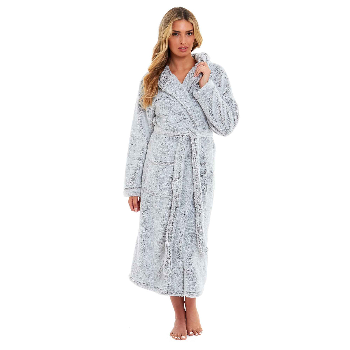 Daisy Dreamer Snuggle Fleece Hooded Robe - Soft Luxurious Dressing Gown