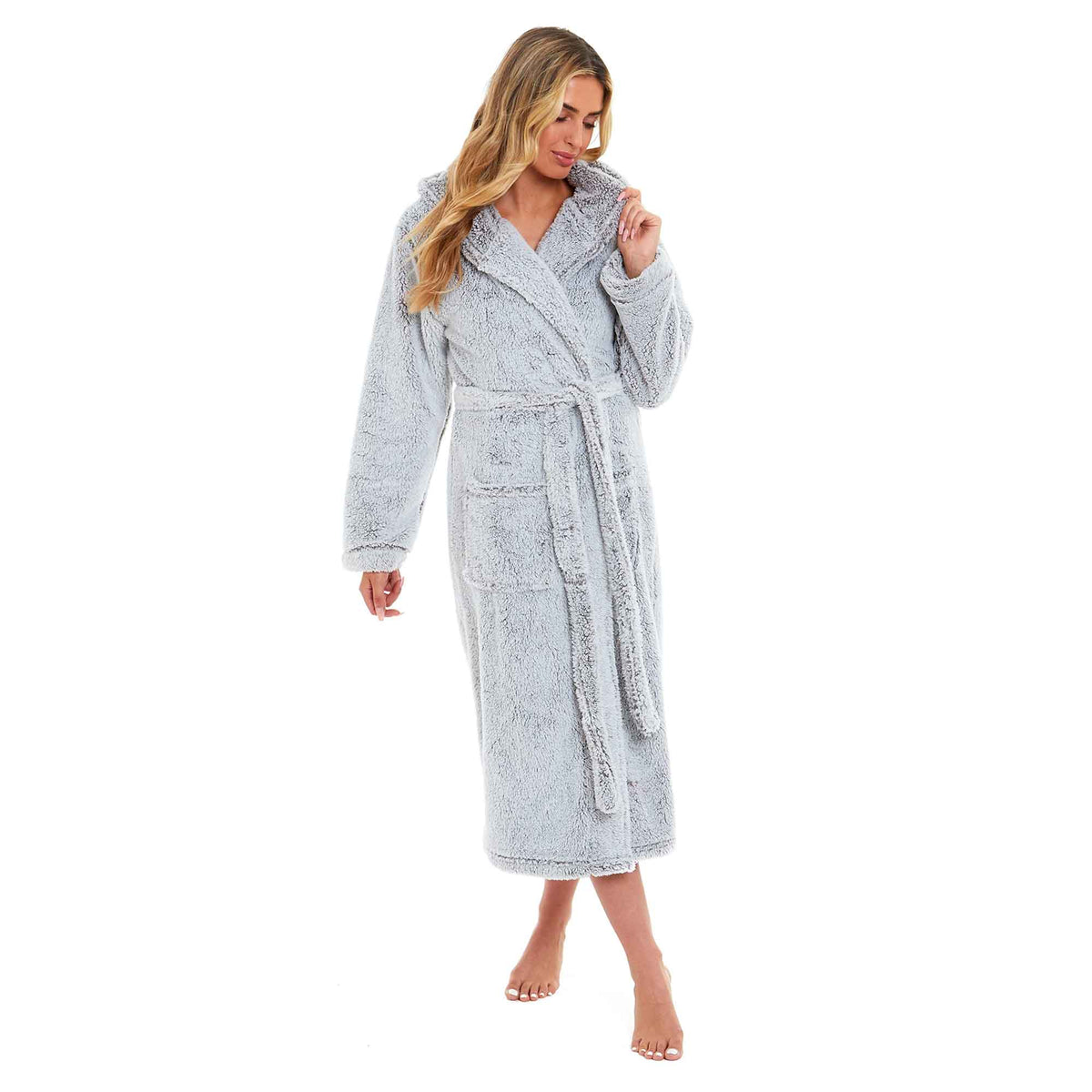 Daisy Dreamer Snuggle Fleece Hooded Robe - Soft Luxurious Dressing Gown