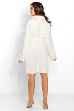 Warm Fluffy Light Ecru Bathrobe | Momenti Per Me