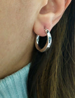 Wavy Hoop Silver Earrings 2cm diameter