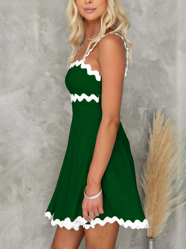Wavy Strap Short Summer Dress