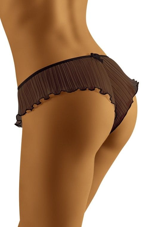Wolbar Maracato frilly briefs in black, back view