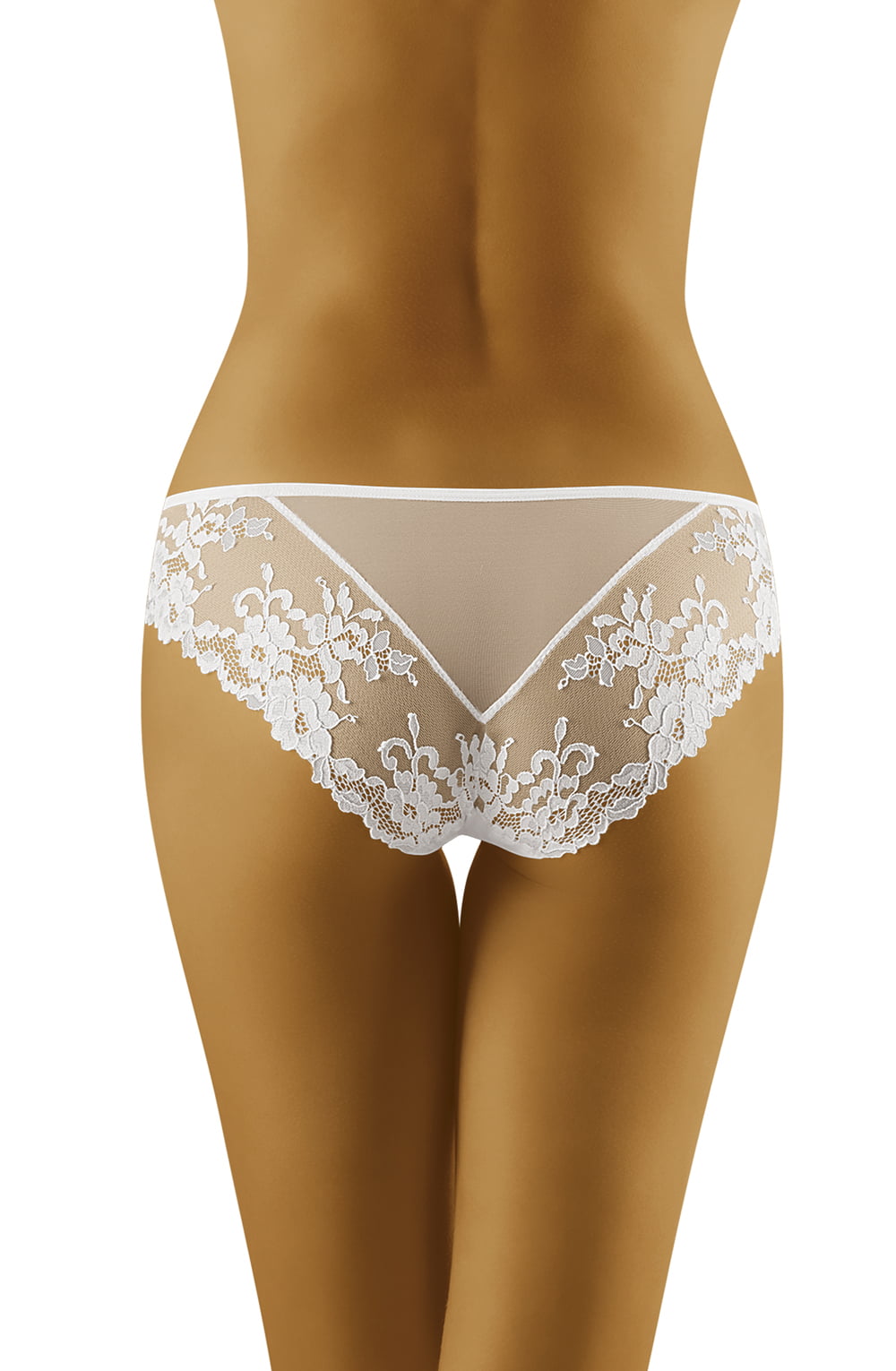 Wolbar Elen Soft Sheer Mesh Lace Briefs White
