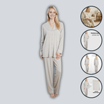 Daisy Dreamer Grey Pyjama Set - Soft Touch Button-Up Top & Bottoms