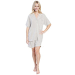Daisy Dreamer Grey Short Pyjama Set - Soft Button-Up Top & Shorts with Pockets GREY