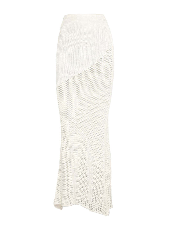 Women's Knitted Long Sleeve Boho Maxi Skirt Co-ord Set