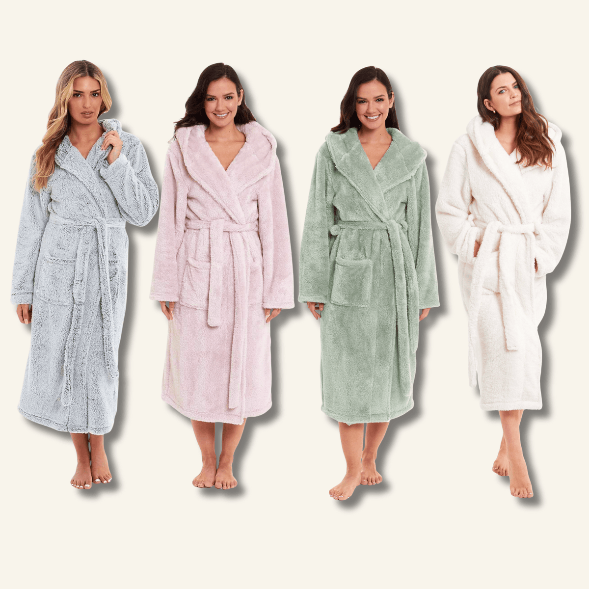 Daisy Dreamer Snuggle Fleece Hooded Robe - Soft Luxurious Dressing Gown