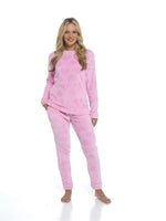 Daisy Dreamer Women's Super Soft Heart Teddy Fleece Warm Cosy Pyjamas PINK