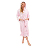 Daisy Dreamer Plush Fleece Hooded Robe - Soft Velvet Winter Dressing Gown PINK