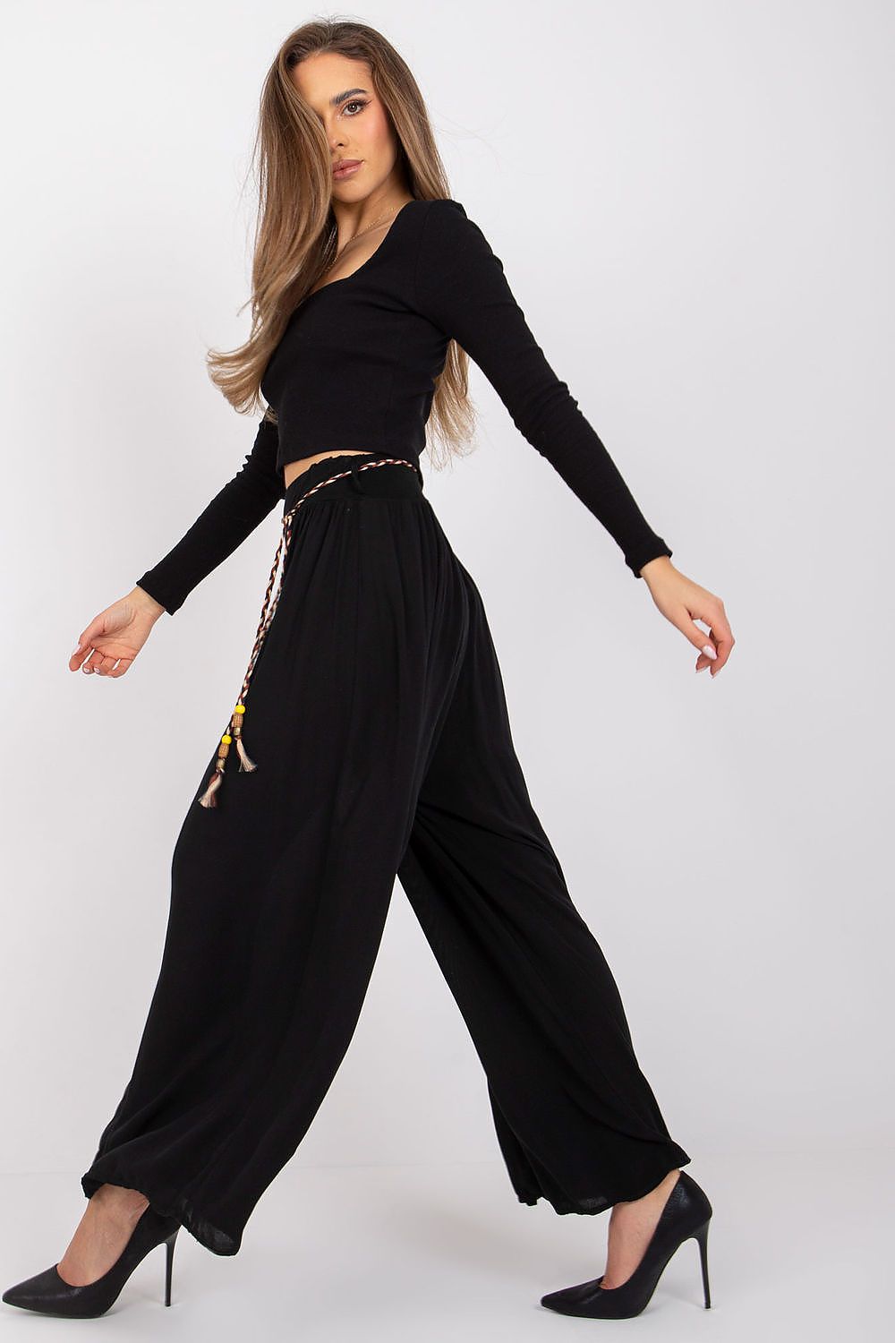 Och Bella Women’s High Waisted Wide Leg Trousers