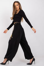 Och Bella Women’s High Waisted Wide Leg Trousers