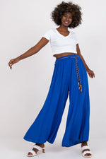Och Bella Women’s High Waisted Wide Leg Trousers blue