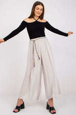 Och Bella Women’s High Waisted Wide Leg Trousers beige 2