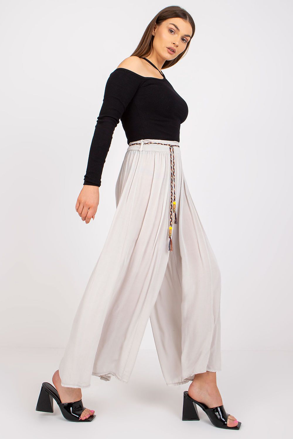 Och Bella Women’s High Waisted Wide Leg Trousers