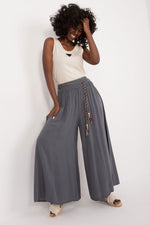 Och Bella Women’s High Waisted Wide Leg Trousers grey 2
