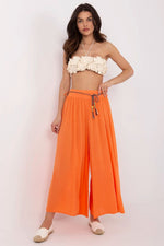Och Bella Women’s High Waisted Wide Leg Trousers orange