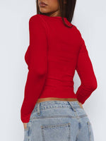 Y2K Style Sexy Long Sleeve Cut-out Top