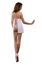 YesX 2 Piece Dress & Thong Set White Blue