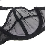 YesX Plus Size Three Piece Bra Lingerie Set Black