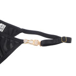 YesX Hollow Cut Halter Bra Lingerie Set Black