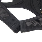 YesX Plus Size Hollow Cut Halter Bra Lingerie Set Black