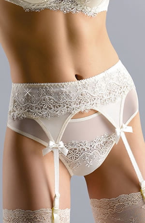 Gracya Jonquil Swarovski Crystals Balconette Bra White