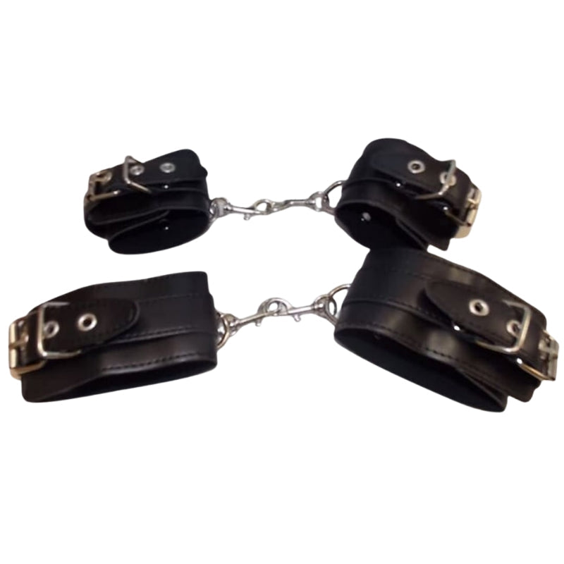 Ladies Heavy Duty Leather Chest Cage Harness | Waist Belt & Hand Grips