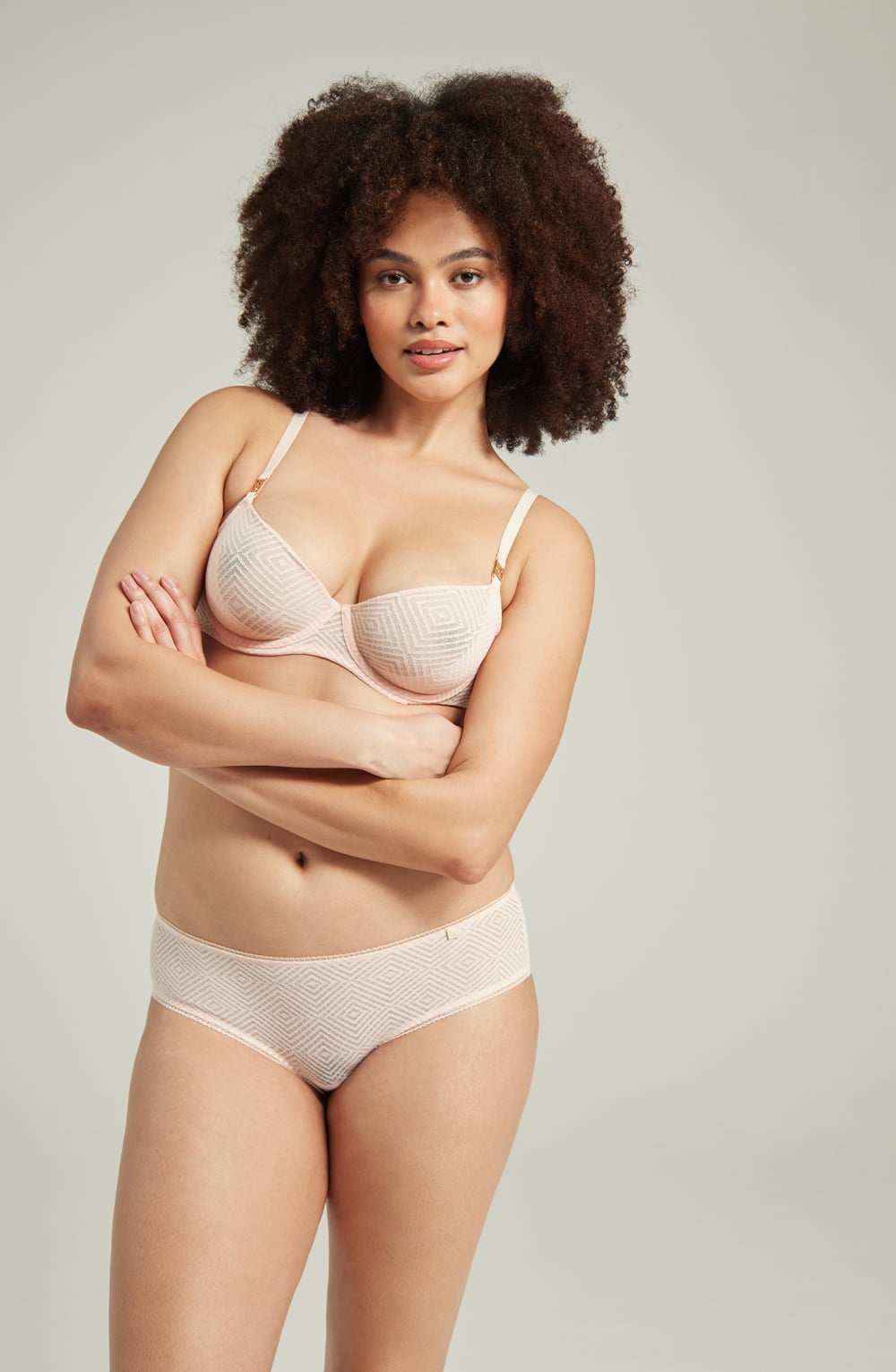 Nudea The Sheer Deco Hipster Brief Blush Pink
