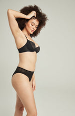 Nudea The Sheer Deco Lift Balcony Bra Black Up to GG Cup