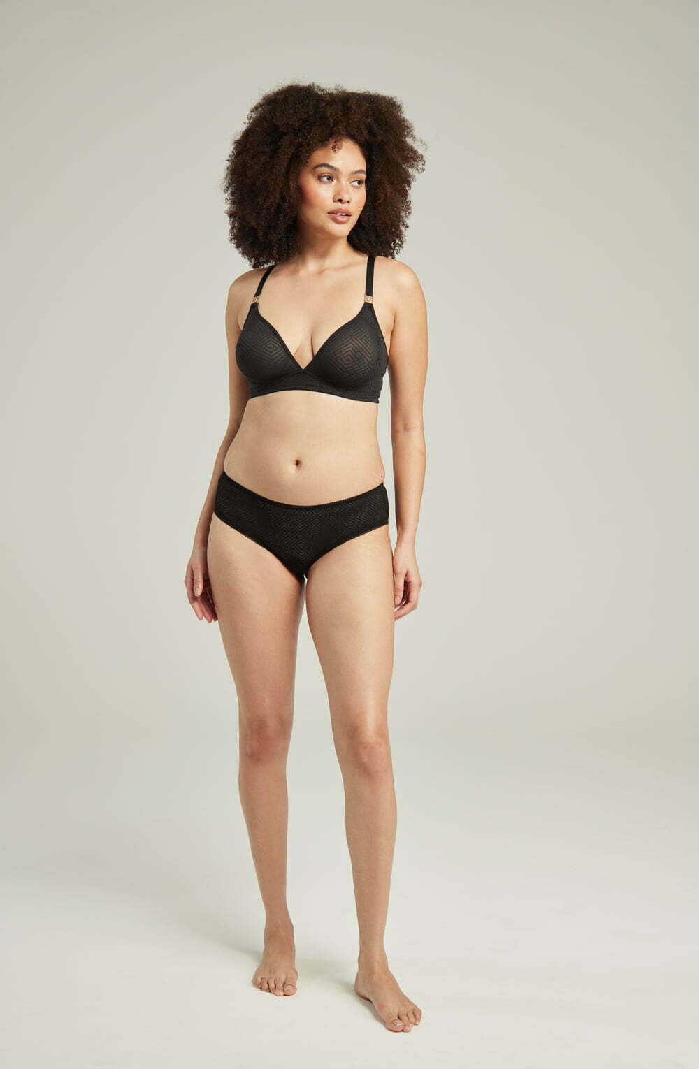 Nudea The Sheer Deco Hipster Brief Black