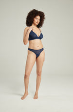 Nudea The Sheer Deco Barely There Thong Navy