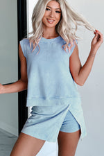 Two Piece Mineral Wash Cotton Loungewear Set