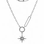 Sahara Luxe White Gold Plated Double Layer Necklace