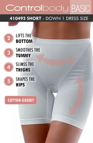 Control Body 410493 Shaping Short Bianco White