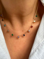 45cm Chain Necklace with Droplet Stones