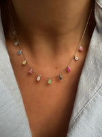 45cm Chain Necklace with Droplet Stones