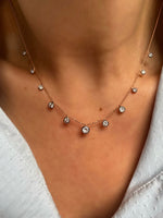 45cm Chain Necklace with Droplet Stones