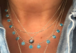 45cm Chain Necklace with Droplet Stones