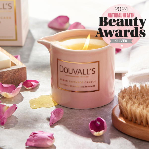 Douvall's Organic Argan Skincare Candle, Forbidden Spices 180g | Intensely Nourishing and Hydrating Body Treatment