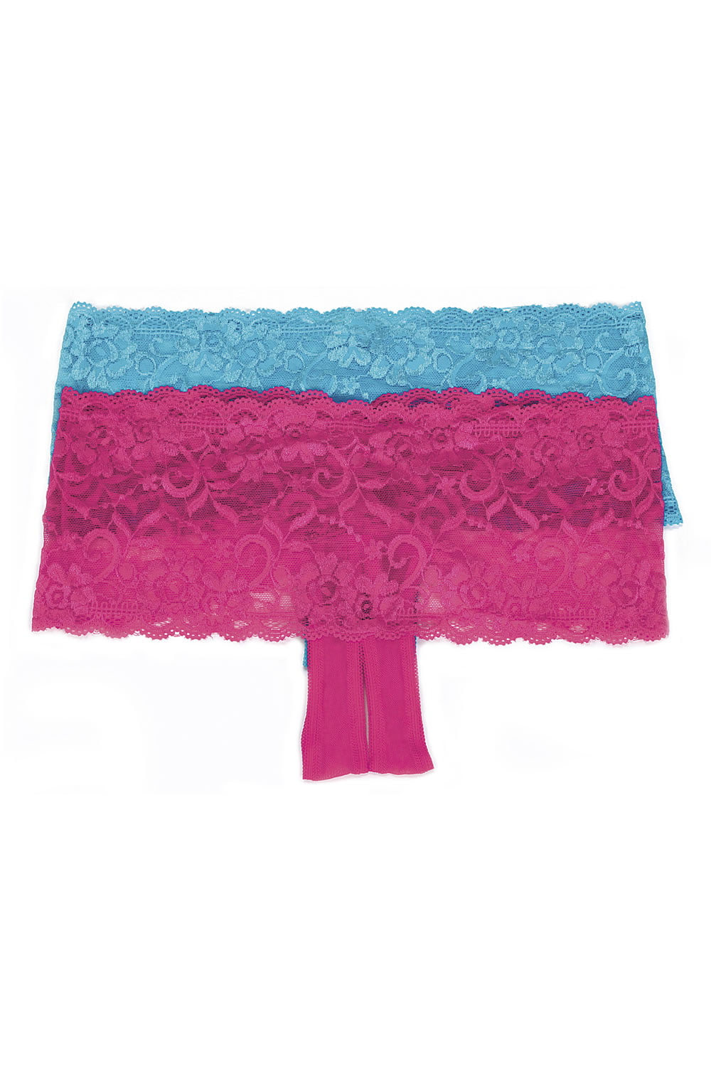 Shirley of Hollywood Stretch Lace Boy Shorts - Turquoise