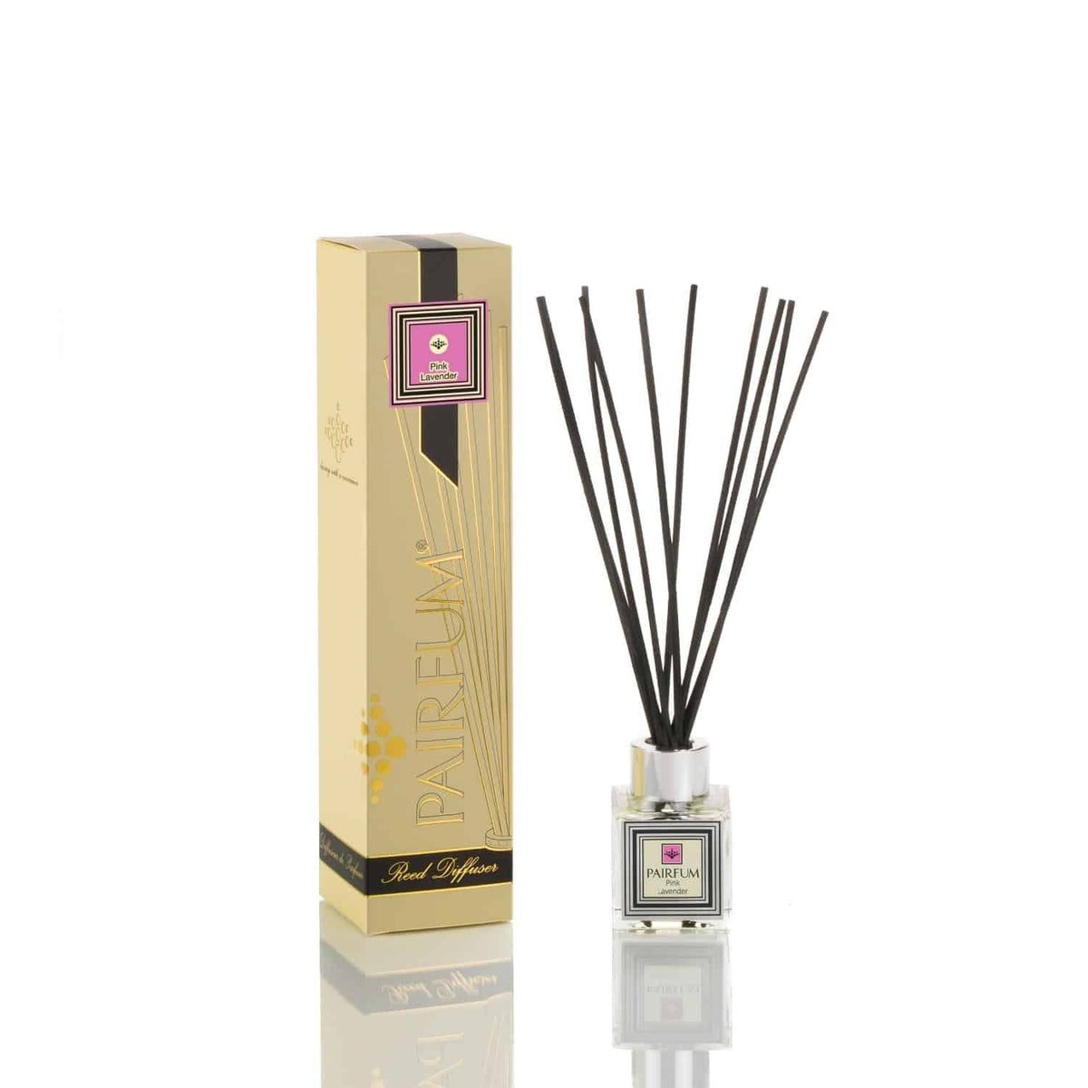 Pairfum London Luxury Reed Diffuser ‘eau de parfum’ 50ml - Pink Lavender - 10 Black Reeds