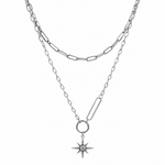 Sahara Luxe White Gold Plated Double Layer Necklace