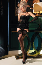 Black Secret 20 Denier Lace Top Thigh High Stockings Black