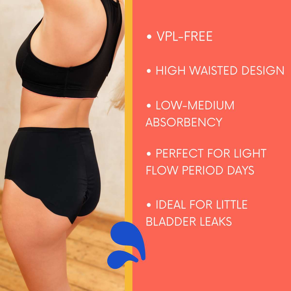 NIXI Body Coni Black Leakproof Knicker — Light Absorbency