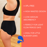 NIXI Body Coni Black Leakproof Knicker — Light Absorbency