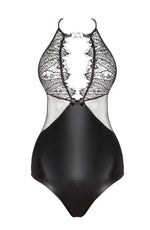 Beauty Night BN6551 Delilah Wet Look Teddy Black