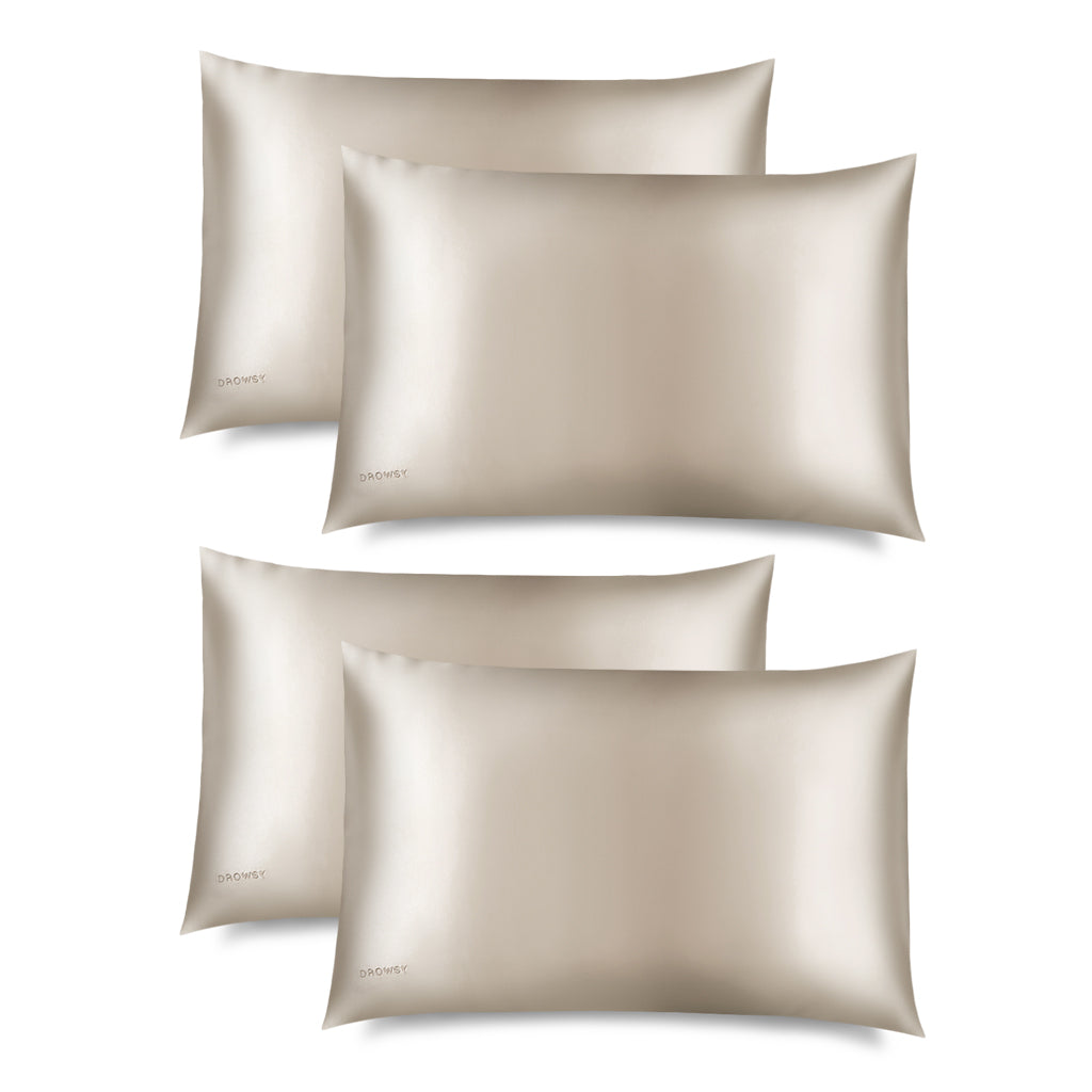 Drowsy Dusty Gold Pure Silk Pillowcase