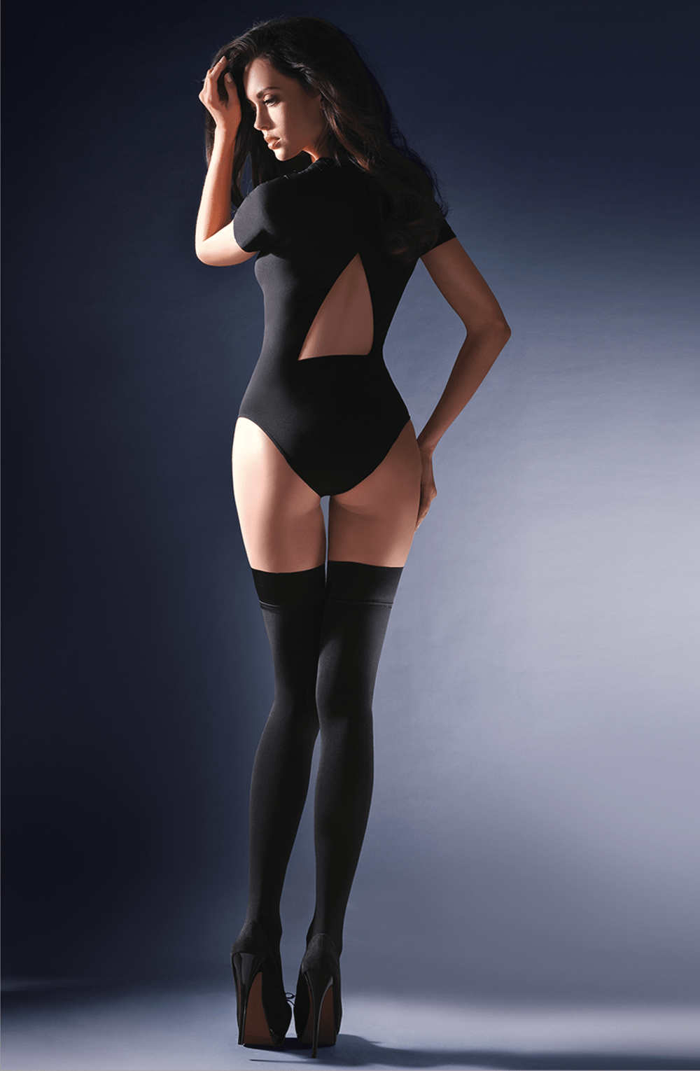 Gabriella Calze Alva Microfibre Lyra Hold Ups Black